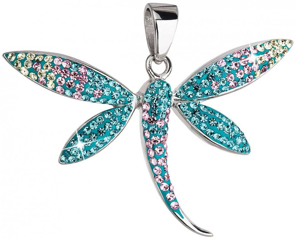 Přívěsek se Swarovski Elements vážka 34164.3 Magic Indicolite