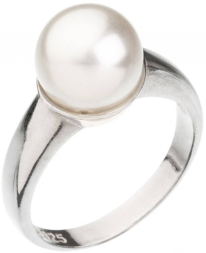 Prsten Swarovski element perla bílá 35022.1
