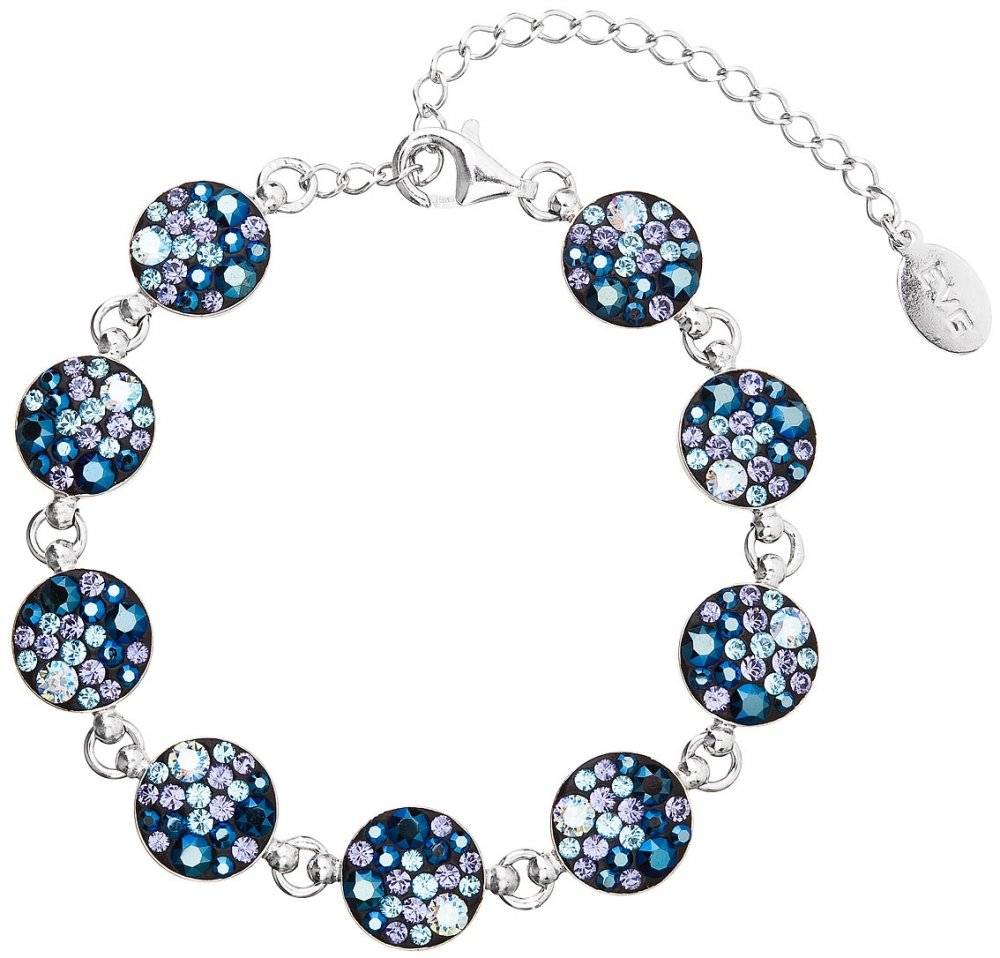 Stříbrný Ag 925 náramek se Swarovski krystaly 33048.3 Blue Style