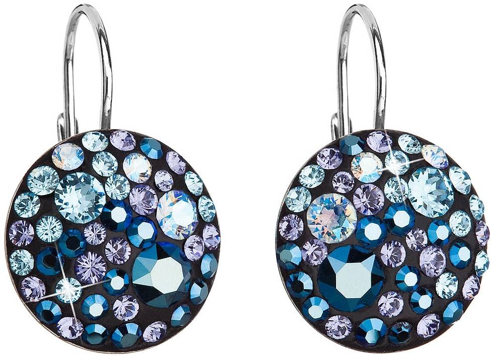 Stříbrné náušnice s krystaly Swarovski 31183.3 Blue Style Ag 925