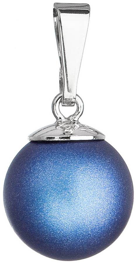 Stříbrný přívěšek s kulatou tmavěmodrou matnou perlou 34150.3 Dark Blue