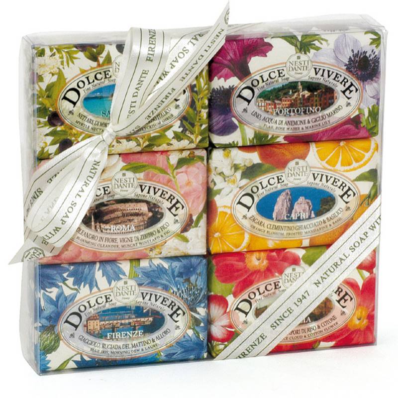 Kazeta přírodních mýdel Nesti Dante Dolce Vivere 6x150g