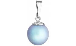 Stříbrný přívěšek s kulatou světlemodrou matnou perlou 34150.3 Light blue