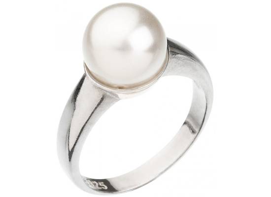 Prsten Swarovski element perla bílá 35022.1