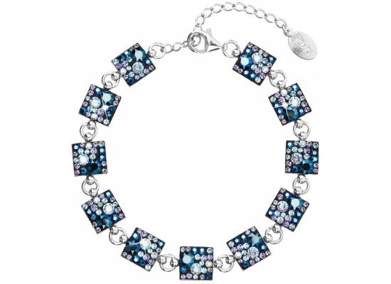 Stříbrný Ag 925 náramek se Swarovski krystaly modrý 33047.3 BLUE STYLE